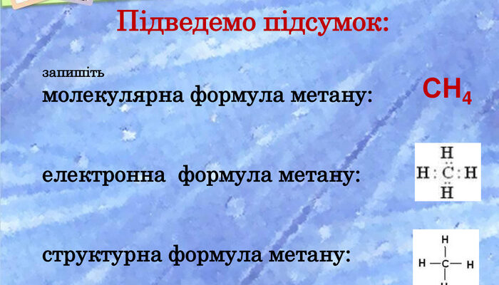 Яка молекулярна формула метану та що вона означає? Яка молекулярна формула метану та що вона означає?