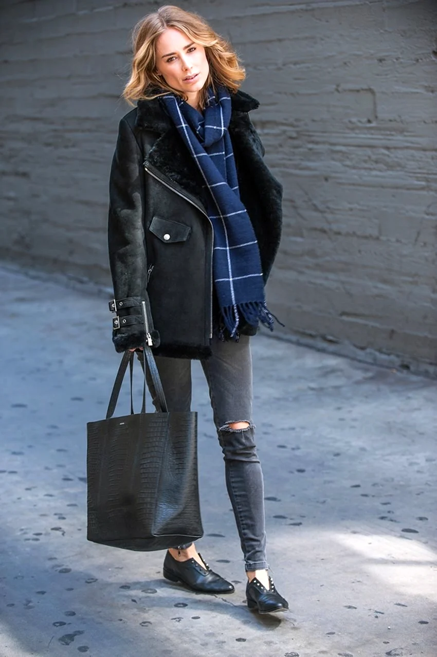 Образы с черной дубленкой