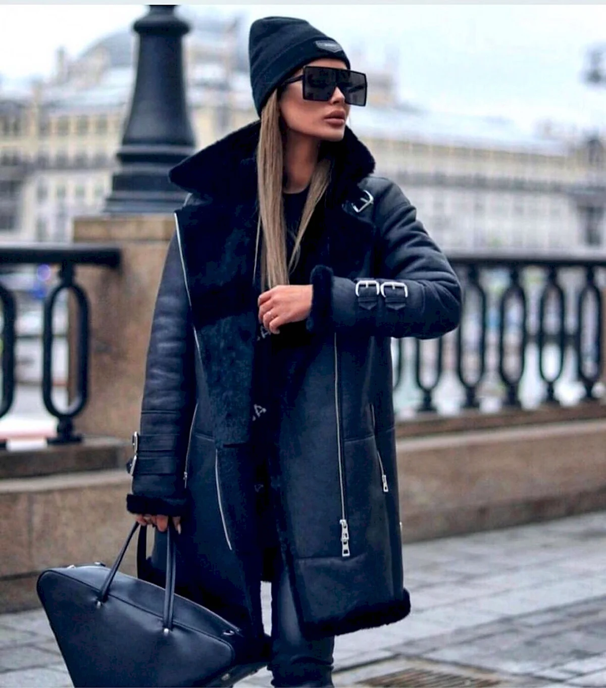 Дублёнка Авиатор женская удлиненная