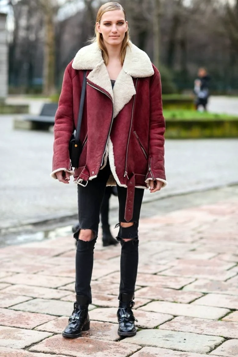 Дубленка Авиатор оверсайз