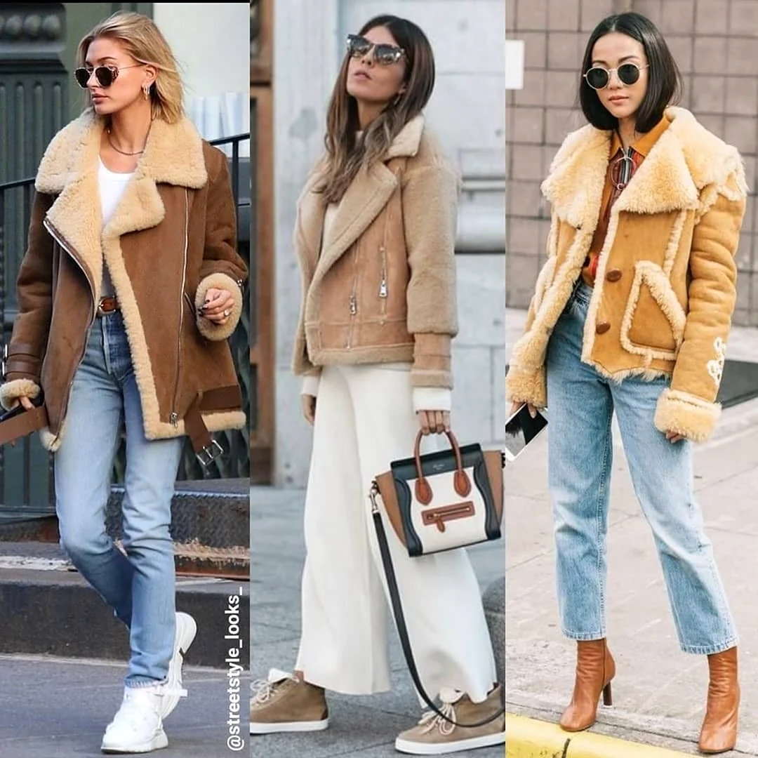 Образы с дубленкой Авиатор