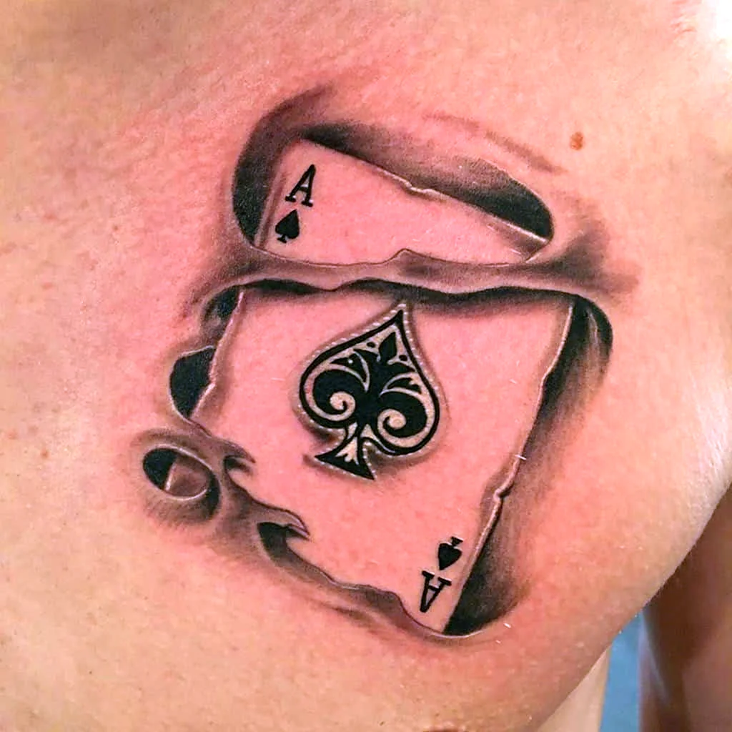 Тату пиковый туз